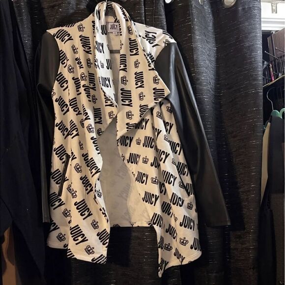 NWOT juicy couture terry leather wrap cardigan jacket blouse top wrap shawl logo - Picture 5 of 5